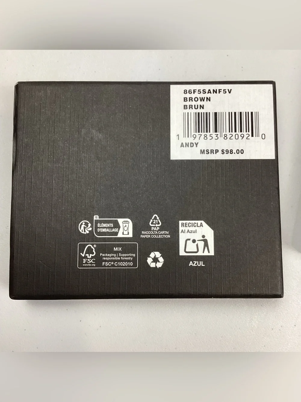 Michael Kors Andy Slim Billfold Wallet Brown Leather New in Box Retail $98